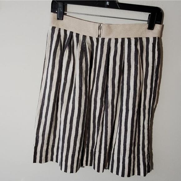 LOFT striped black and white linen skirt size 2 - Picture 3 of 7